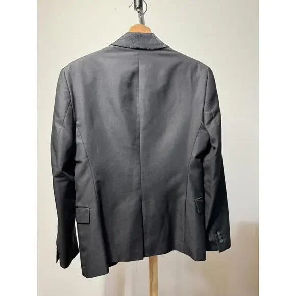 Men's Black Blazer with Shawl Collar - Picture 5 of 5